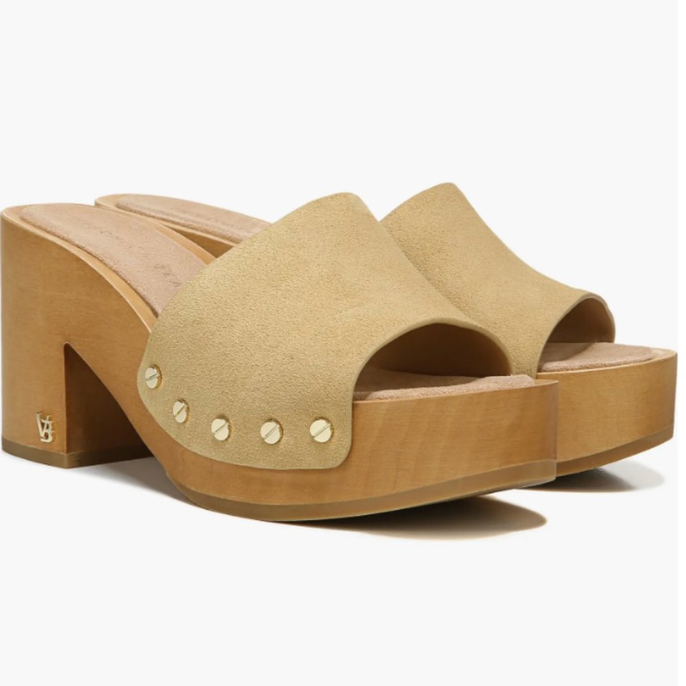 Veronica Beard Hannalee Platform Sandals in Desert Suede